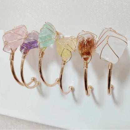 10 Pieces Ethnic Style Geometric Crystal Handmade Bangle