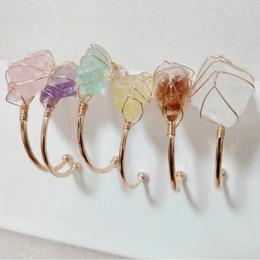 10 Pieces Ethnic Style Geometric Crystal Handmade Bangle