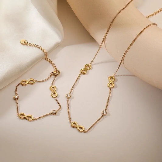 Minimalist Infinity 304 Stainless Steel Bracelets Necklace