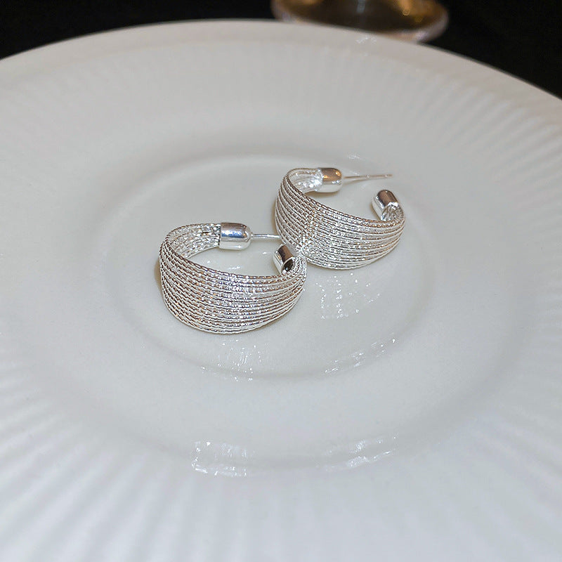 Circle Heart Geometric Metal Electroplating Earrings