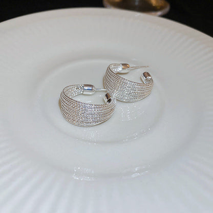 Circle Heart Geometric Metal Electroplating Earrings