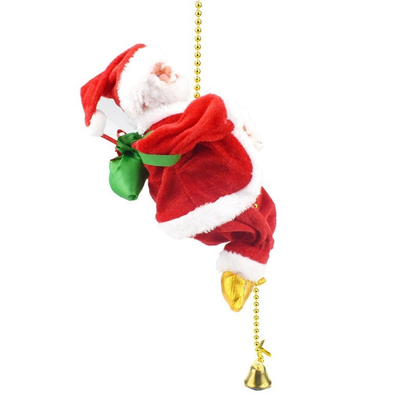 Crawling Beads Electric Music Santa Claus Climbing Ladder Deer Pull Car Creative Christmas Gift Christmas Decoration Ornaments