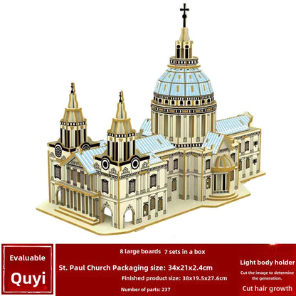 Stall Supply Children's Wooden 3D Puzzle Adult Puzzle Christmas Building Handmade Educational Model Toy