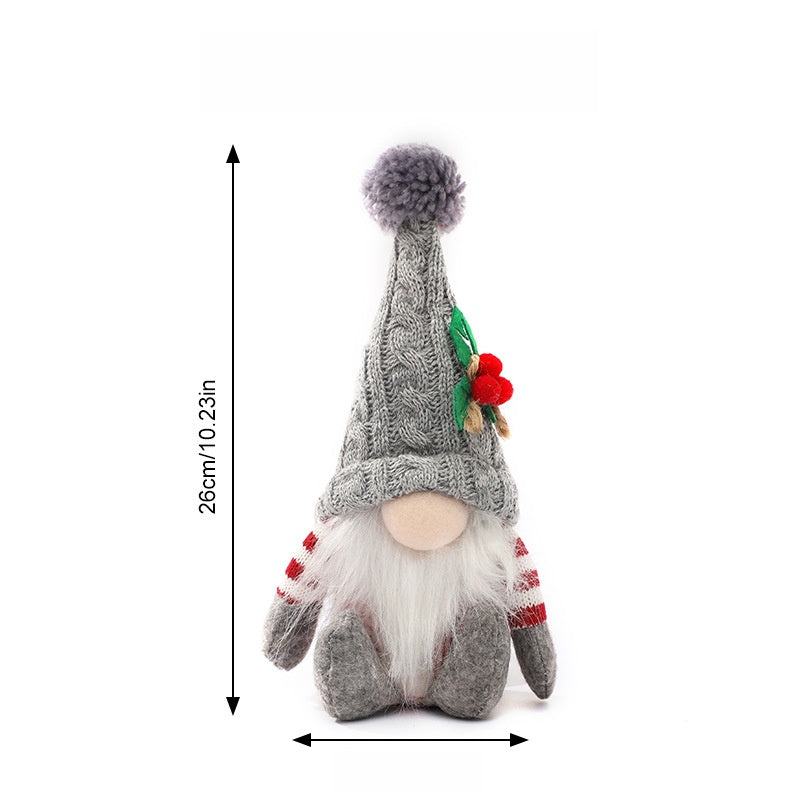 Christmas Doll Hot-selling Knitted Pointed Hat Sitting Dwarf Plush Ornament Decoration Item