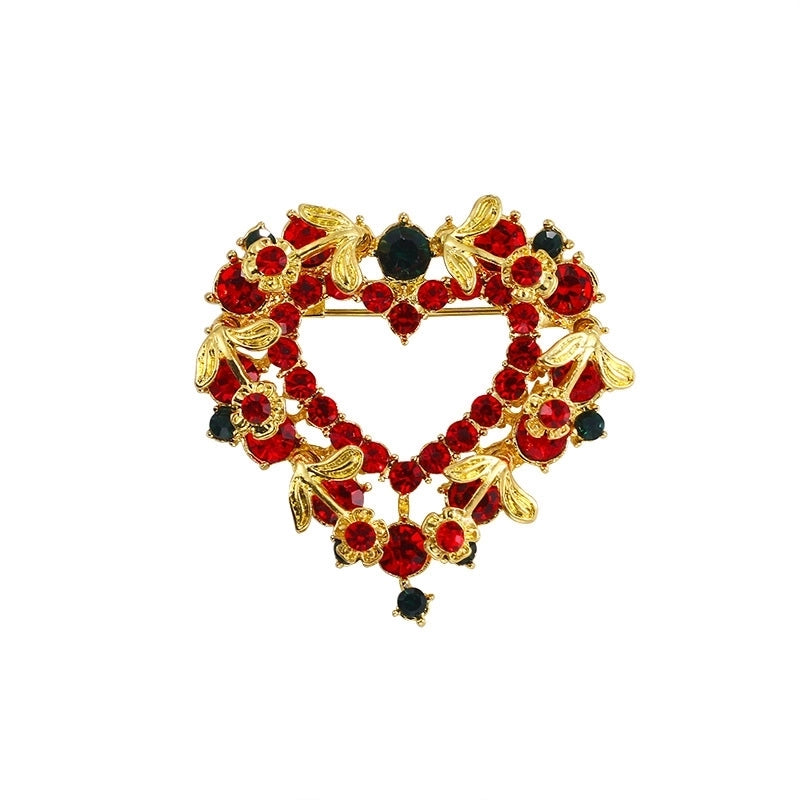 Cartoon Style Pin Christmas Tree Alloy Enamel Rhinestones Unisex Brooches