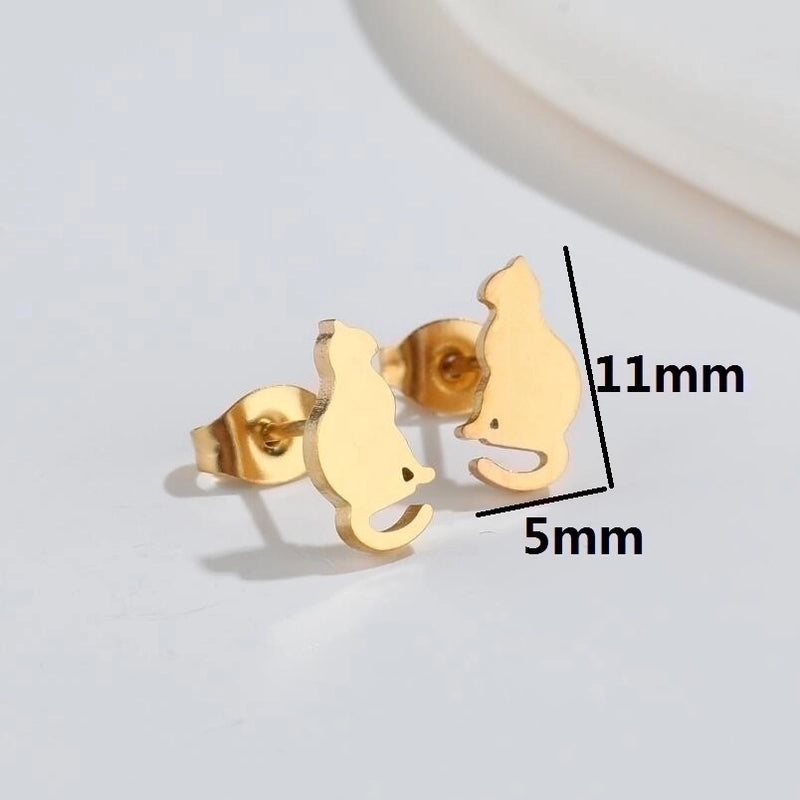 1 Pair Fashion Animal 304 Stainless Steel 18K Gold Plated Ear Studs