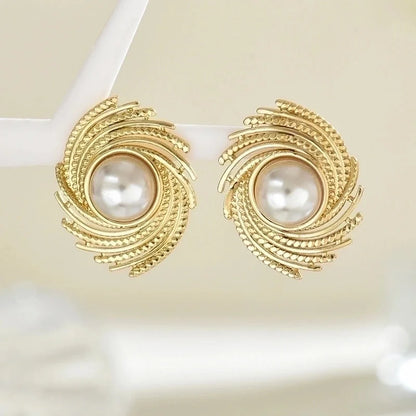 1 Pair Hawaiian Vacation Minimalist Geometric Inlay 201 Stainless Steel Plastic 18K Gold Plated Drop Earrings Ear Studs