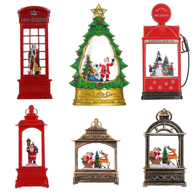 Christmas Cute Christmas Tree Santa Claus Snowman PC Party Festival Ornaments Led Lights Night Lights