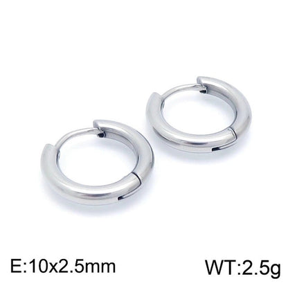 1 Pair Streetwear Solid Color Titanium Steel 18K Gold Plated Hoop Earrings