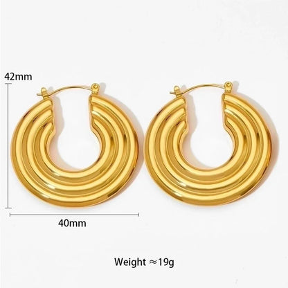 1 Pair Modern Style Minimalist Classic Style U Shape Plating 304 Stainless Steel 16K Gold Plated White Gold Plated Gold Plated Earrings