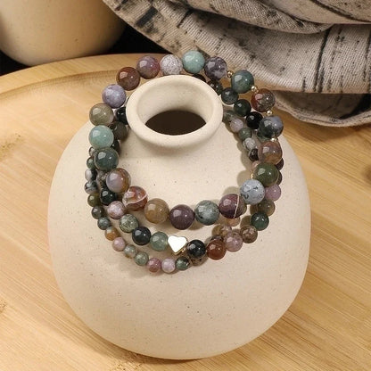 Minimalist Color Block Natural Stone Beaded Bracelets