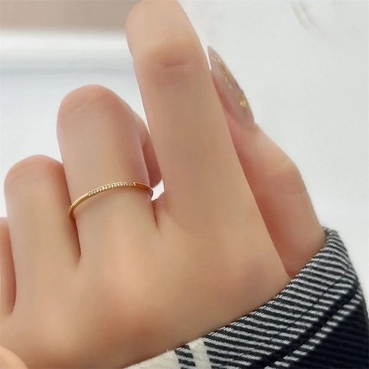 IG Style Minimalist Circle Titanium Steel 18K Gold Plated Plating Rings