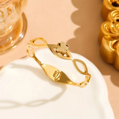 3 Pieces Y2K Modern Style Commute Heart Shape 304 Stainless Steel 18K Gold Plated Bangle In Bulk