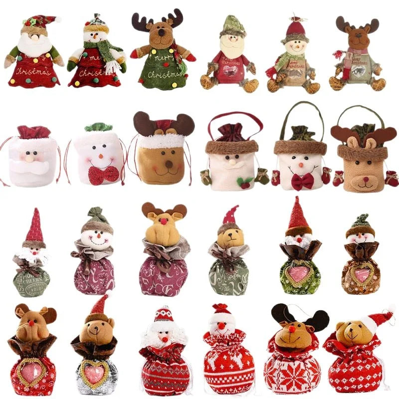 2 Pieces Christmas Cartoon Handbag Gift Bag Christmas Gift Bag Children's Candy Bag Apple Bag