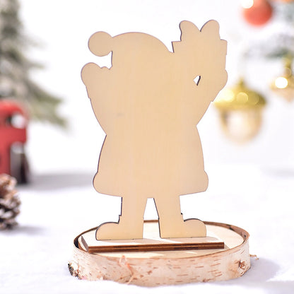 Christmas Cute Christmas Tree Santa Claus Snowman Wood Party Festival Ornaments