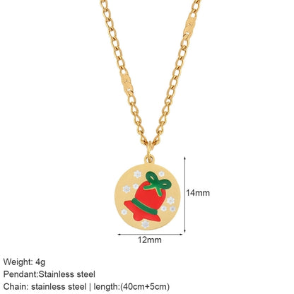Nordic Style Classic Style Gingerbread Moon 316L Stainless Steel Plating Pendant Necklace