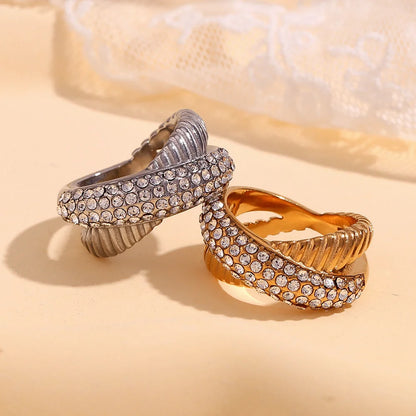 Expressive Fashion Circle Geometric Stainless Steel 18K Gold Plated Rings