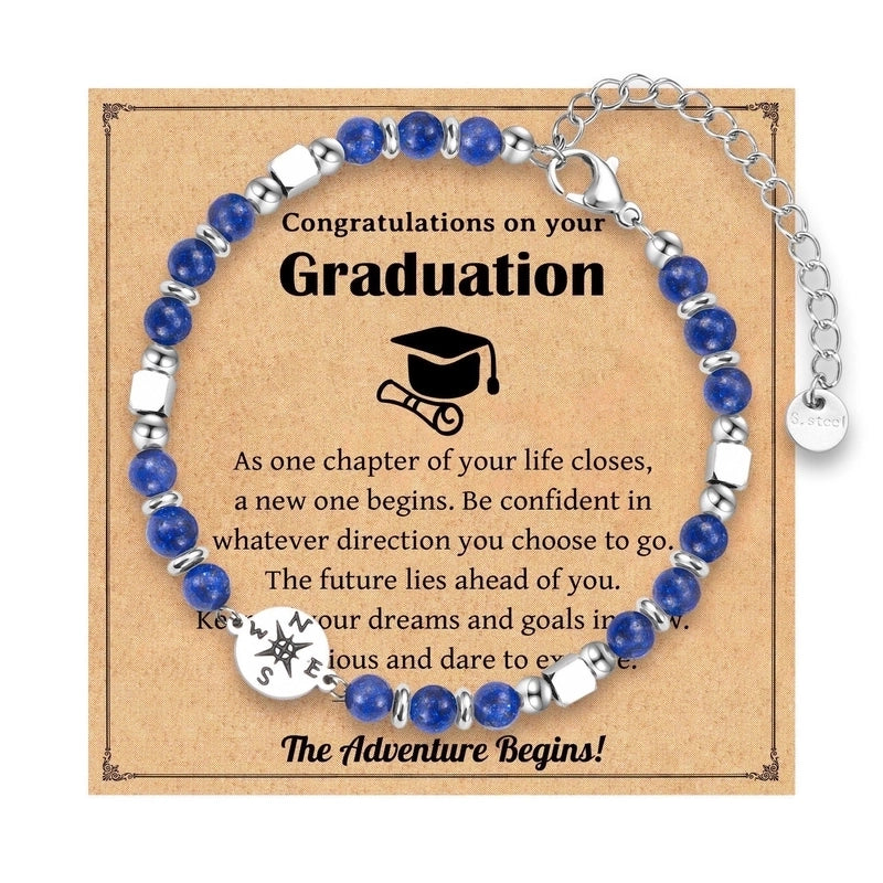 Minimalist Classic Style Round 304 Stainless Steel Natural Stone Bracelets In Bulk