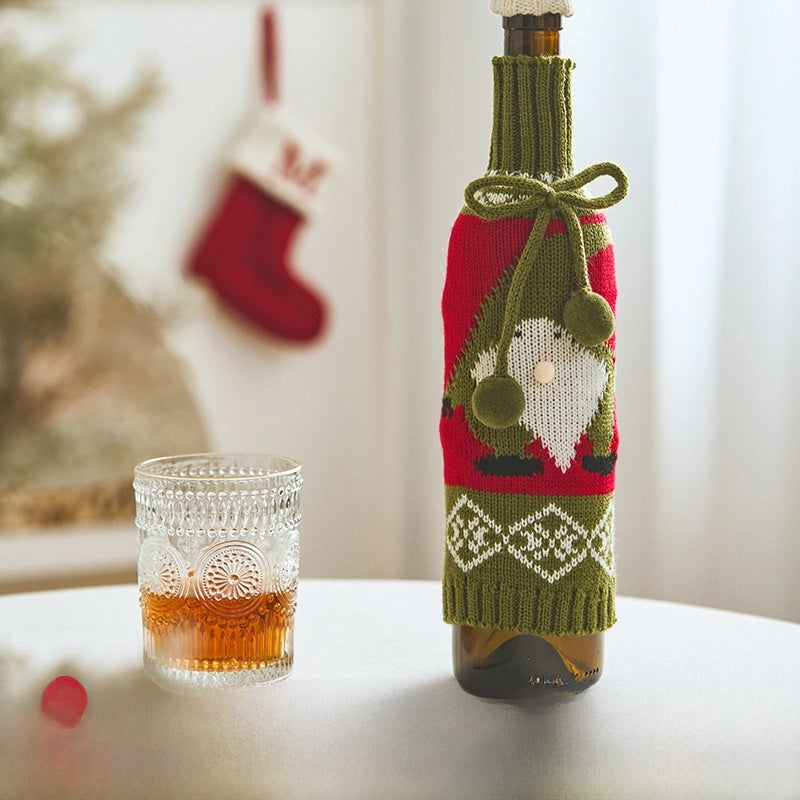 Doll Christmas Hat Decorations Santa Claus Mini Wine Bottle Cap Props Shop Atmosphere Scene Layout Accessories