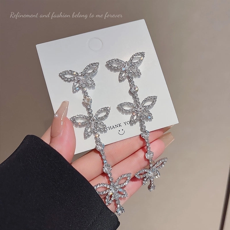 1 Pair Glam Geometric Plating Inlay Alloy Artificial Pearls Rhinestones Drop Earrings