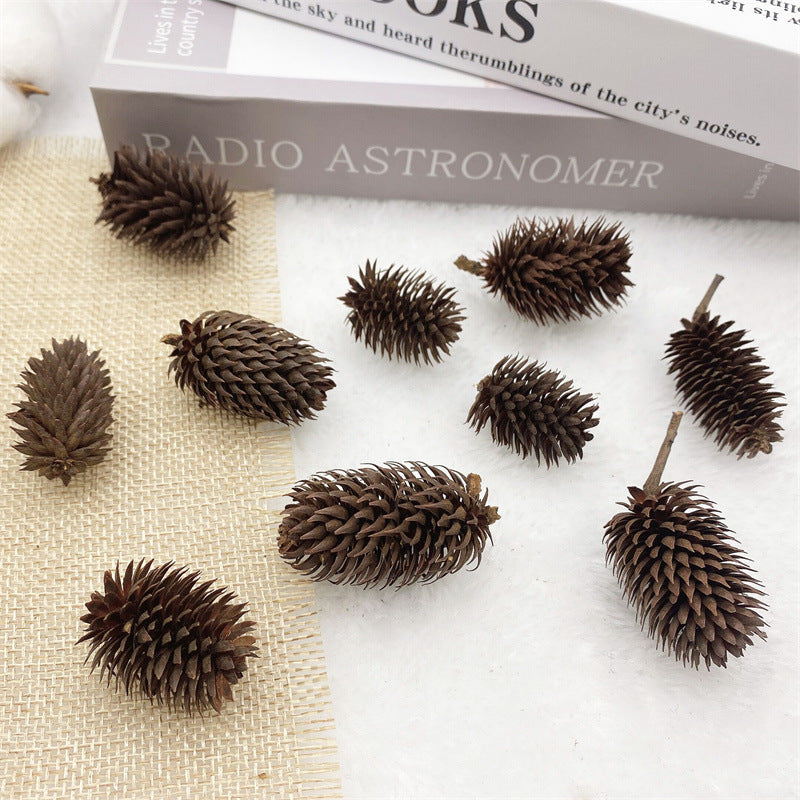 2 Pieces 1-18cm Pine Cone Christmas Decoration Hanging Pine Cone Christmas Tree Hanging Decoration Photography Props Dried Flower Pine Cone Pine Cone