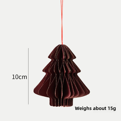 Hot Sale Christmas Paper Folding Honeycomb Christmas Tree Hanging Decoration Party Christmas Decoration Supplies Hanging Ornament