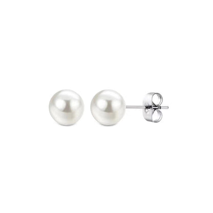 1 Pair Elegant Minimalist Streetwear Round 304 Stainless Steel Ear Studs