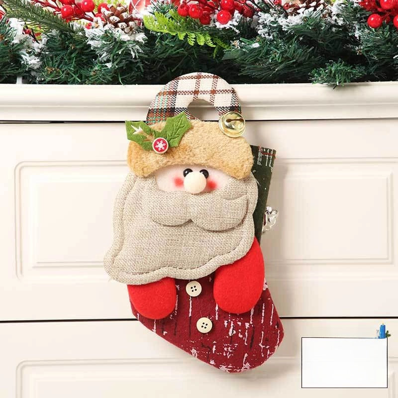 Christmas Decorations Santa Socks Claus Gift Bag Party Layout Snowman Elk Children Gift Socks Pendant