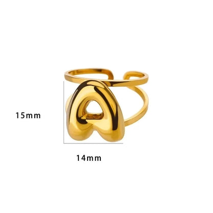 Minimalist Letter 304 Stainless Steel Plating Open Rings