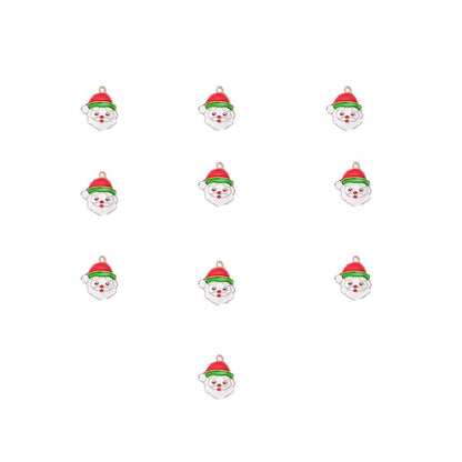 10 PCS/Package 15.9*17.8mm 16*22MM 18.1*19mm Alloy Christmas Hat Christmas Tree Santa Claus Pendant Jewelry Accessories