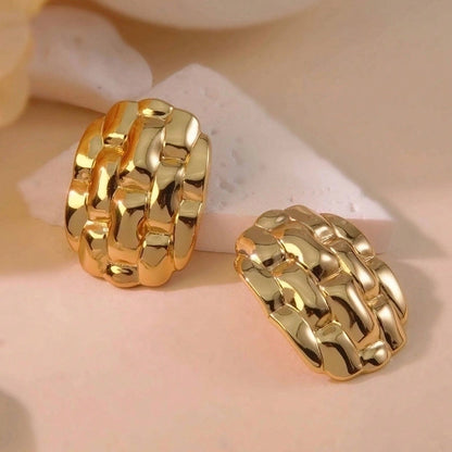 1 Pair Vintage Style Classic Style Heart Shape Flower Heart Flowers 304 Stainless Steel Imitation Gold Drop Earrings Ear Studs