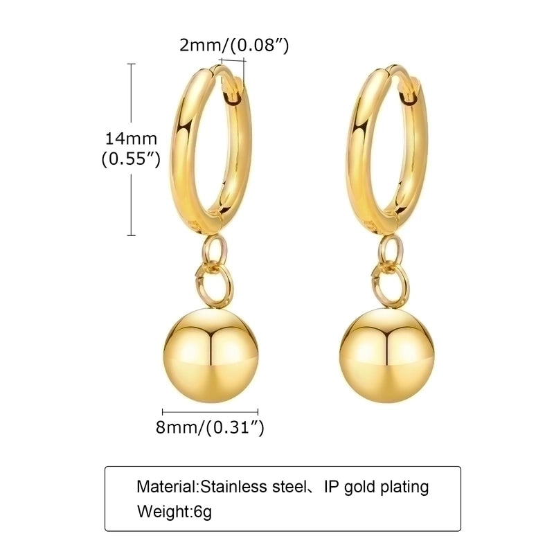 1 Pair Minimalist Star Plating Inlay 201 Stainless Steel Zircon 18K Gold Plated Drop Earrings