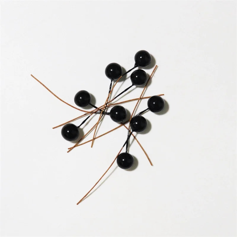 400 Pieces 10mm Simulation Berry Candy Box Accessories Christmas Gift DIY Simulation Blossom Cherry Beads Small Fruit Berries