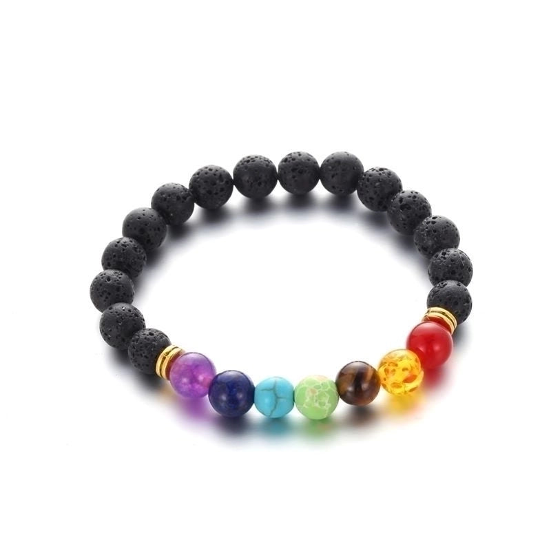 Minimalist Round Alloy Natural Stone Polyester Woven Chain Bracelets In Bulk