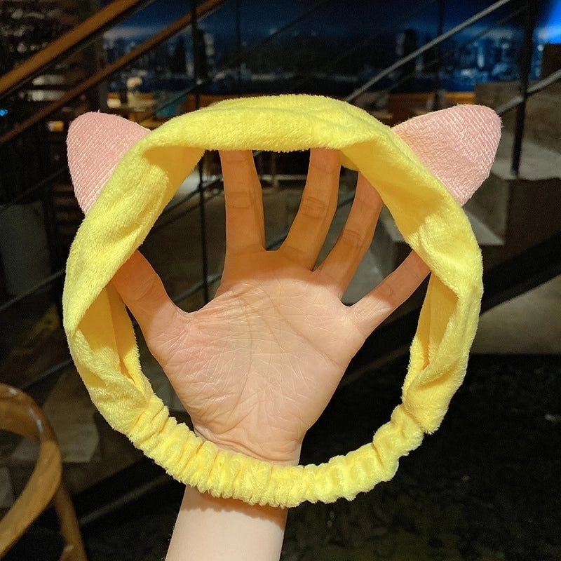 Cat Ears Hair Band Hair Band Korean Plush Internet Celebrity Rabbit Ear Hair Accessories Bow Face Wash Hair Band