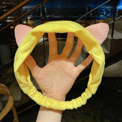Cat Ears Hair Band Hair Band Korean Plush Internet Celebrity Rabbit Ear Hair Accessories Bow Face Wash Hair Band