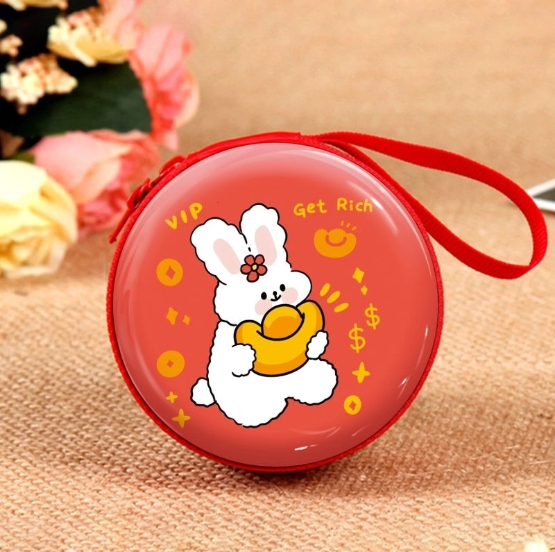 3 Pieces Women'S Cartoon Tinplate Zipper Coin Purses
