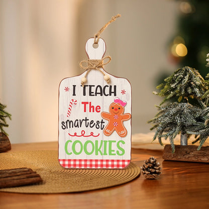 Christmas Cartoon Style Cute Pastoral Gingerbread Letter Wood Festival Hanging Ornaments Ornaments Decorative Props