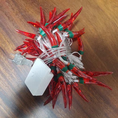 LED Red Pepper Colored Lights String Lights Flashing Lights New Year Christmas Holiday Decorative Atmosphere Lights New Year Home Layout Lighting
