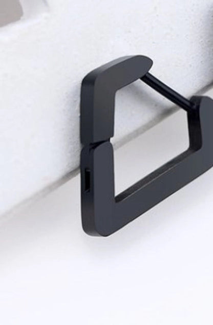 1 Piece Minimalist Solid Color Plating Stainless Steel Silver Plated Earrings