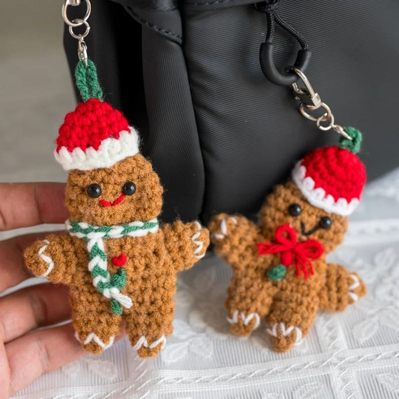 Cute Gingerbread Plush Christmas Bag Pendant Keychain