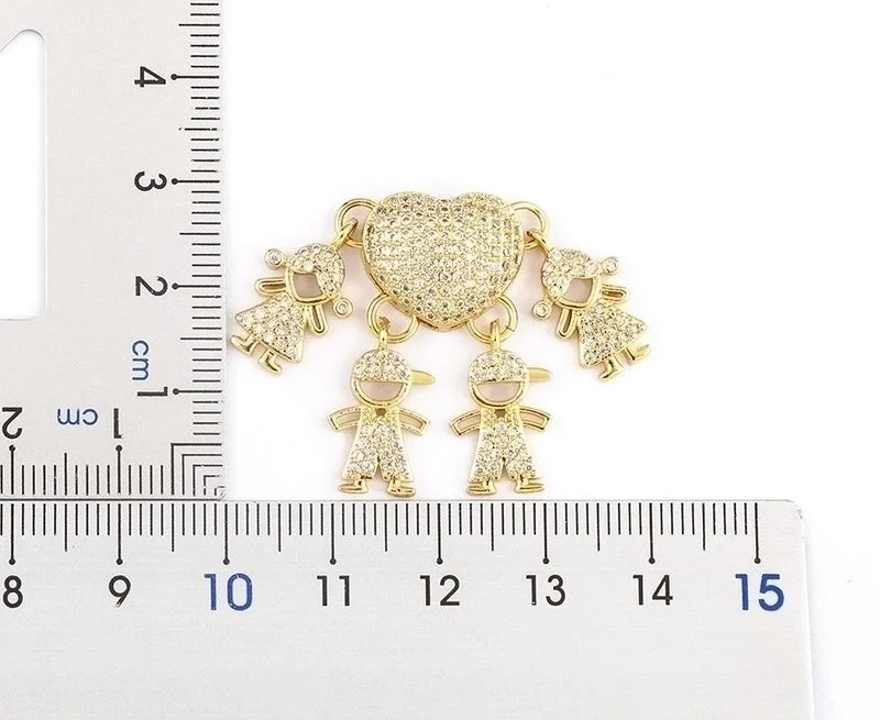 2 Pieces Exaggerated Novelty Modern Style Human Copper Plating Inlay 18K Gold Plated Zircon Pendant Necklace