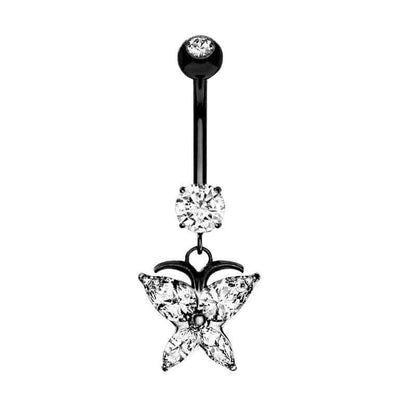 1 Piece Belly Rings Minimalist Classic Style Solid Color 304 Stainless Steel Inlay Zircon Belly Rings