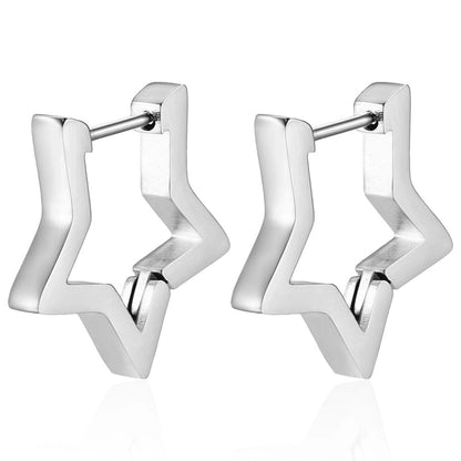 1 Piece Fashion Square Star Heart Shape 201 Stainless Steel 18K Gold Plated Earrings