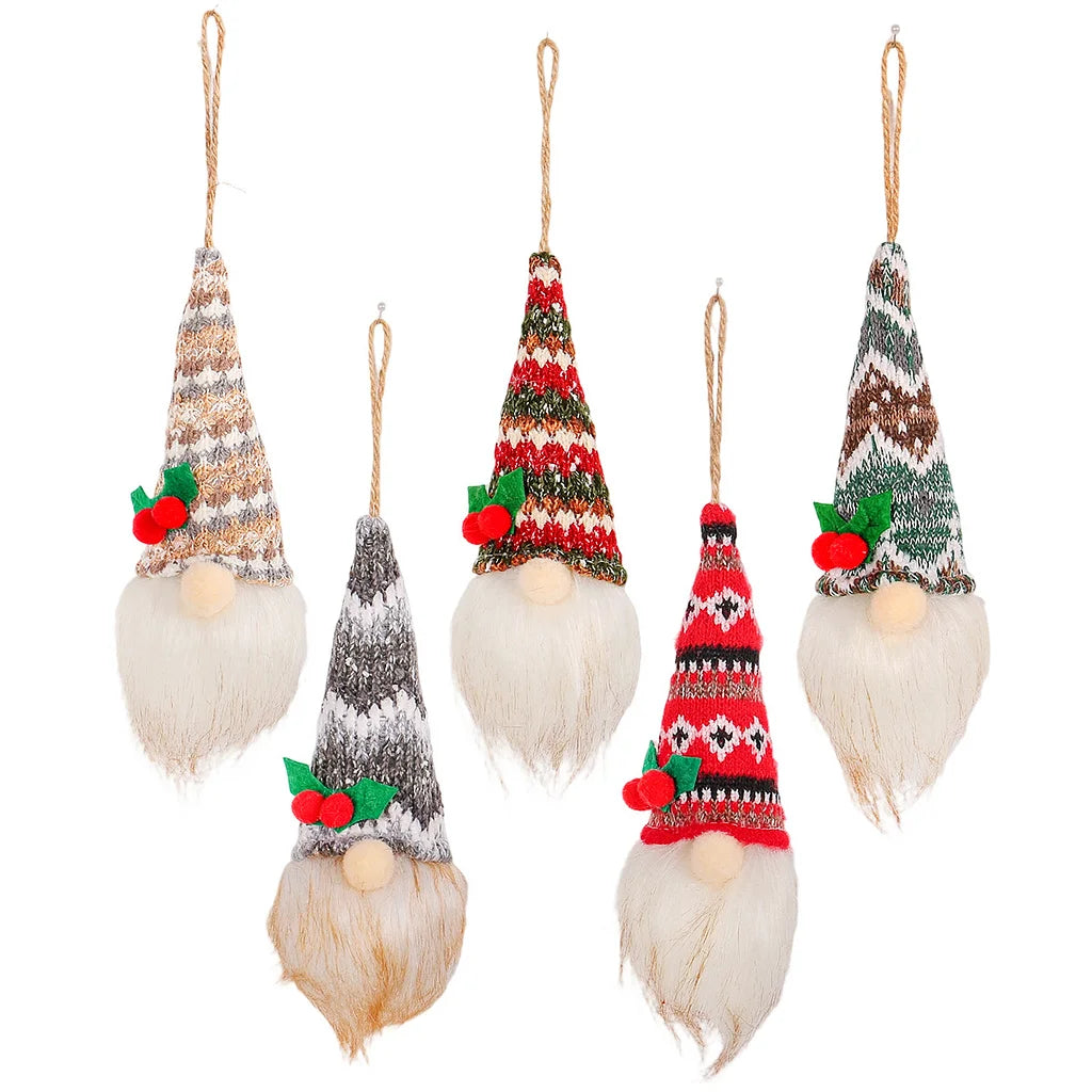 Glowing Faceless Doll Christmas Tree Pendant Gnome Plush Doll Window Display Christmas Decoration