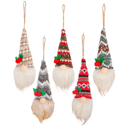 Glowing Faceless Doll Christmas Tree Pendant Gnome Plush Doll Window Display Christmas Decoration