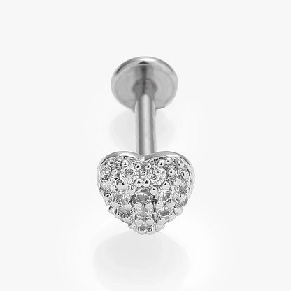 1 Piece Lip Rings Minimalist Commute Leaves Heart Shape Flower 316L Stainless Steel Inlay Zircon 18K Gold Plated Ear Cartilage Rings & Studs