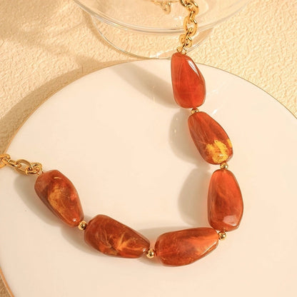 Ethnic Style Irregular Solid Color 304 Stainless Steel 14K Gold Plated Necklace