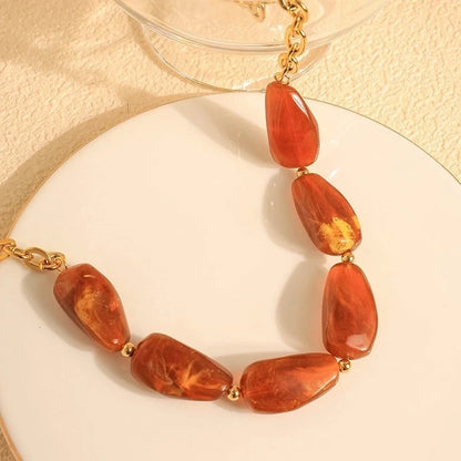 Ethnic Style Irregular Solid Color 304 Stainless Steel 14K Gold Plated Necklace