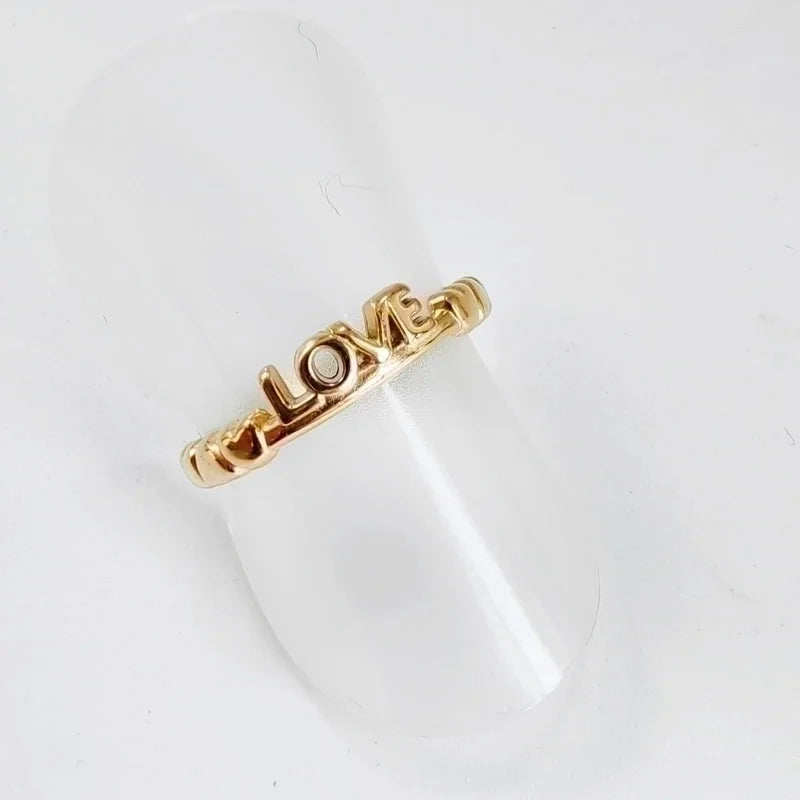 Titanium Steel 14K Gold Plated Casual Minimalist Plating Hollow Out Leaves Solid Color Open Rings